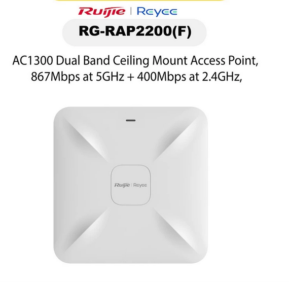 Akses Point Model Ceiling RG-RAP2200(F) Reyee Wi-Fi 5 1267Mbps